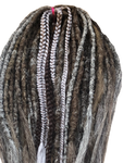 27DoubleEnded Dreadlock &Braid Extensions-Brown Salt&Pepper Grey