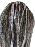 27DoubleEnded Dreadlock &Braid Extensions-Brown Salt&Pepper Grey