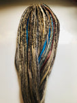 Full head 65 Dreadlock Braid Extensions-Mix Browns  Blonde and colour highlights