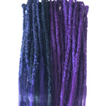 43se Dreadlock Extensions  - Black/Purple Ombre Purple  mix
