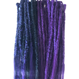 43se Dreadlock Extensions  - Black/Purple Ombre Purple  mix