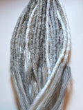 29  se Dreadlock Extensions-White Blonde Grey mix
