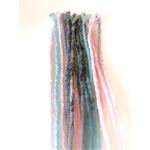 17 se Dreadlock Extensions-Grey with pastel pink and light blue