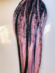 Partial Set 14 DoubleEnded Dreadlock Extensions-Black to Pink Ombré Sparkles