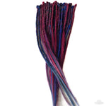 25 se Dreadlock Extensions-Dark Red  Peacock blue Blend