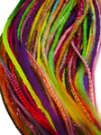 Full Set 80se Dreadlock Extensions&Braids-Rainbow Glow in the Dark Tinsel