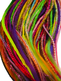 Full Set 80se Dreadlock Extensions&Braids-Rainbow Glow in the Dark Tinsel