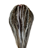 27DoubleEnded Dreadlock &Braid Extensions-Brown Salt&Pepper Grey