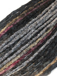 Partial Set 15 DoubleEnded Dreadlock Extensions-Black Grey Blends Pop of Red