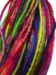 Full Set 80se Dreadlock Extensions&Braids-Rainbow Glow in the Dark Tinsel