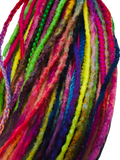 Full Set 80se Dreadlock Extensions&Braids-Rainbow Glow in the Dark Tinsel
