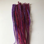 30se Dreadlock Extensions-Purple and Red Blends