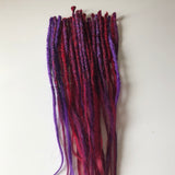 30se Dreadlock Extensions-Purple and Red Blends