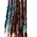7se Dreadlock Extensions  - Brown/Blue Blend