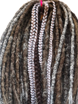 27DoubleEnded Dreadlock &Braid Extensions-Brown Salt&Pepper Grey