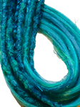 5 DE Dreadlock & Braid Extensions-Blue Green Sparkle Tinsel