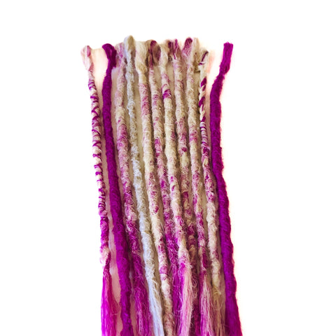 11 se Dreadlock Extensions-Light Blonde/Magenta