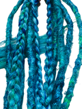 5 DE Dreadlock & Braid Extensions-Blue Green Sparkle Tinsel