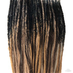 42se 2 Braids Dreadlock Extensions-Dark to Sunkissed Brown Tips