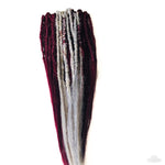 30 se Dreadlock Extensions-Blood Red/Grey Accents