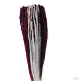 30 se Dreadlock Extensions-Blood Red/Grey Accents