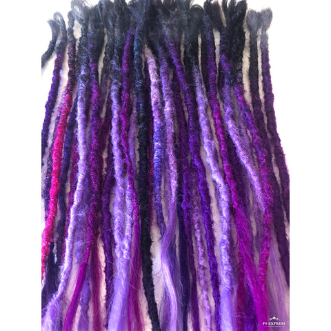 35 se Dreadlock Extensions-Black/Purple Mix Ombre