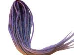 15 DE Dreadlock Braid in Extensions-Purple Lilac Blue Tinsel sparkle mix Blue