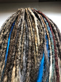 Full head 65 Dreadlock Braid Extensions-Mix Browns  Blonde and colour highlights