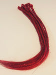 10 se Dreadlock Extensions-Red Sparkle Tinsel