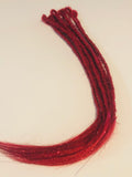 10 se Dreadlock Extensions-Red Sparkle Tinsel