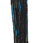10 Dreadlock Extensions-Dark Brown /Turquoise Blue Highlights