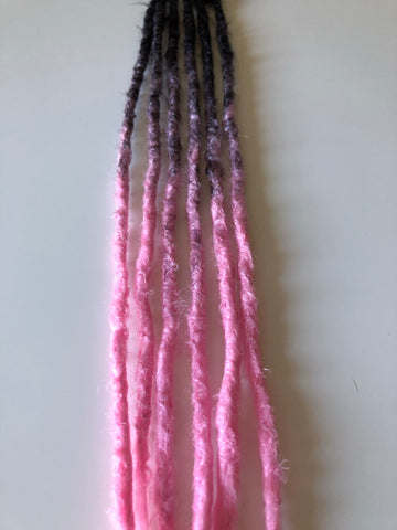 Dreadlock Extensions-Black-Baby Pink Ombré